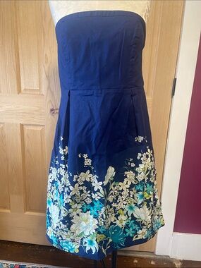 Old Navy Royal Blue Casual Strapless Sun Dress
